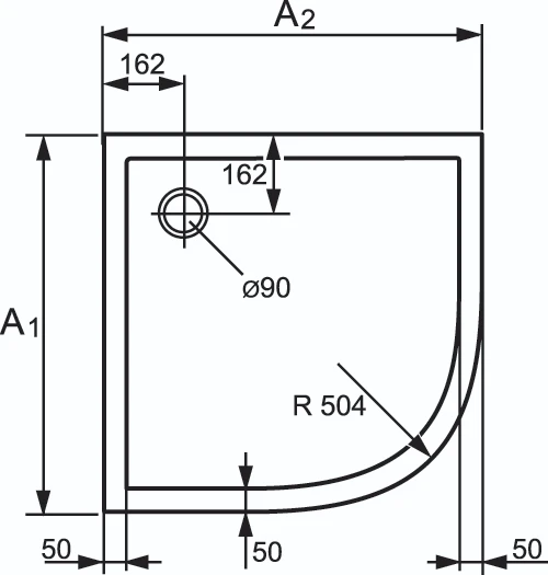 HABILLAGE HUPPE 80 - 100 o CM blanc pour 1/4-rond tub de douche