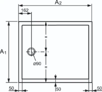 Huppe K Purano receveur de douche carré 900 x 800 mm - wit