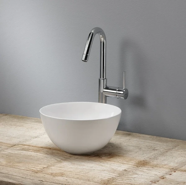 Procasa Up opzetwaskom rond porselein 240 x 240 x 120 mm - wit mat - zonder kraangat - zonder overloop