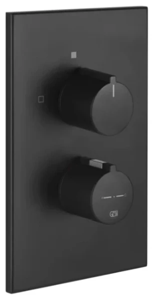 Gessi Via Manzoni kleurset thermo bad/douchekraan zwart mat m 2-weg omsteller