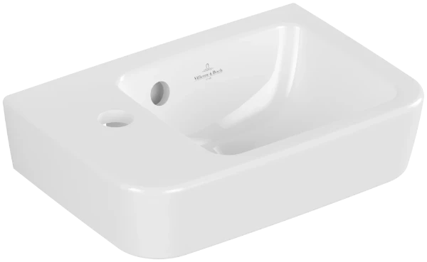 Villeroy & Boch O.Novo handenwasser compact 360 x 250 mm - wit - met kraangat links - met overloop
