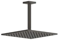 GESSI Rilievo Pomme de douche anticalcaire orientable avec bras au plafond, longueur à la demande. Black Metal Brossé PVD
