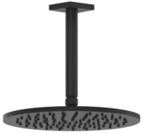 Gessi Rilievo douche de tête orientable anticalcaire avec bras au plafond. Noir XL