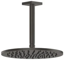 GESSI Rilievo Pomme de douche orientable anticalcaire avec bras au plafond. Black Metal Brossé PVD