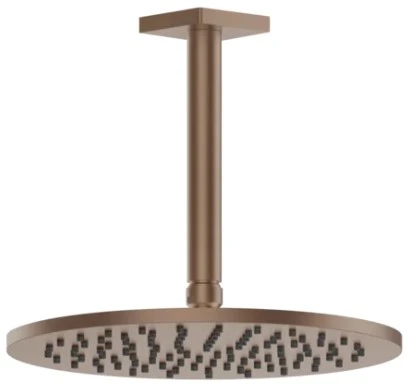 GESSI Rilievo Pomme de douche orientable anticalcaire avec bras au plafond. Cuivre Brossé PVD