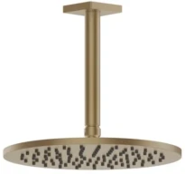 GESSI Rilievo Pomme de douche orientable anticalcaire avec bras au plafond. Warm Bronze Br. PVD