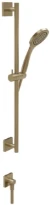GESSI Rilievo Barre de douche complète avec douchette anticalcaire, flexibles 1,50 m et sortie murale coudée. Warm Bronze Br. PVD