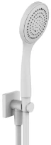 GESSI Rilievo Ensemble comprenant: sortie coudée murale, douchette anticalcaire et flexibles 1,50 m. Blanc CN
