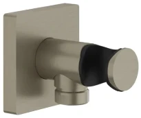 GESSI Rilievo Sortie murale coudée avec support fixe pour douchette. Finox Brushed Nickel