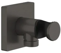 GESSI Rilievo Sortie murale coudée avec support fixe pour douchette. Black Metal Brossé PVD