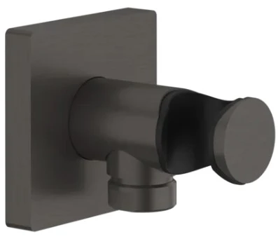 GESSI Rilievo Sortie murale coudée avec support fixe pour douchette. Black Metal Brossé PVD