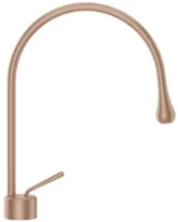 GESSI Goccia Mitigeur lavabo avec bec moyen sans vidage avec flexibles de raccordement. Copper Brushed GHRC