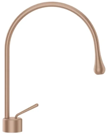 GESSI Goccia Mitigeur lavabo avec bec moyen sans vidage avec flexibles de raccordement. Copper Brushed GHRC