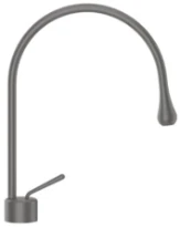 GESSI Goccia Mitigeur lavabo avec bec moyen sans vidage avec flexibles de raccordement. Black Metal Brushed GHRC