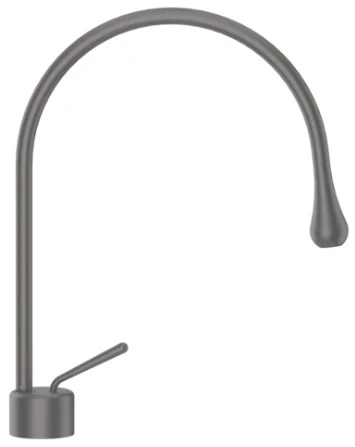 GESSI Goccia Mitigeur lavabo avec bec moyen sans vidage avec flexibles de raccordement. Black Metal Brushed GHRC