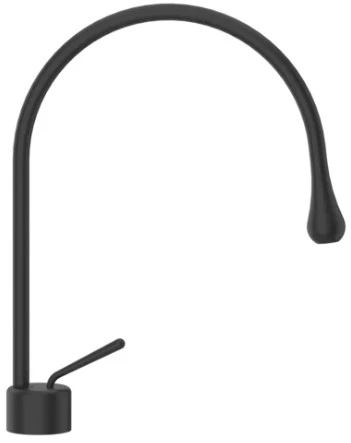 Gessi Goccia Mitigeur lavabo avec bec moyen sans vidage avec flexibles de raccordement. Noir XL