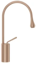 GESSI Goccia Mitigeur lavabo moyen avec bec court sans vidage avec flexibles de raccordement. Copper Brushed GHRC
