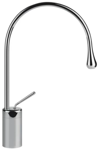 GESSI Goccia Mitigeur lavabo moyen avec bec moyen sans vidage avec flexibles de raccordement. chromé