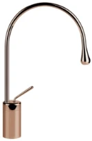 GESSI Goccia Mitigeur lavabo moyen avec bec moyen sans vidage avec flexibles de raccordement. Copper GHRC