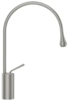GESSI Goccia Mitigeur lavabo moyen avec bec moyen sans vidage avec flexibles de raccordement. Chrome Brosse