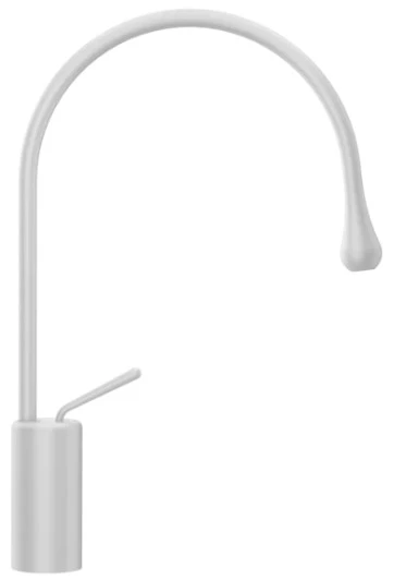 GESSI Goccia Mitigeur lavabo moyen avec bec moyen sans vidage avec flexibles de raccordement. Blanc CN