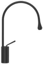Gessi Goccia Mitigeur lavabo moyen avec bec moyen sans vidage avec flexibles de raccordement. Noir XL