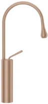 GESSI Goccia Mitigeur lavabo réhaussé, bec court. Sans vidage, avec flexibles de raccordement. Copper Brushed GHRC