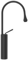 GESSI Goccia Mitigeur lavabo réhaussé, bec court. Sans vidage, avec flexibles de raccordement. Noir XL