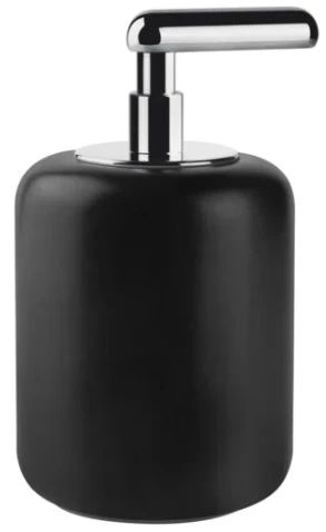 GESSI Goccia Accessories Distributeur de savon à poser en GRES noir. chromé