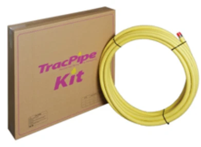 TracPipe PLT starterskit inox flexibele buis voor gas 28 mm (rollengte 15m) - geel - met silicone tape - prijs per doos