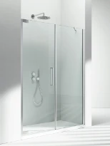 Vismara Flare 2.0 F2 porte pivotante avec paroi en ligne 2000 x 1360-1395 mm - verre 8 mm - transparant - profil silver brilliant - 2 colli's