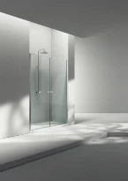 Vismara Link KB porte battante 2000 x 870-900 mm - verre 6 mm - transparant - profil silver brilliant