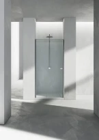 Vismara Link KN porte pivotante (gauche) 2000 x 770-795 mm - verre 6 mm - Kathedral - profil silver brilliant