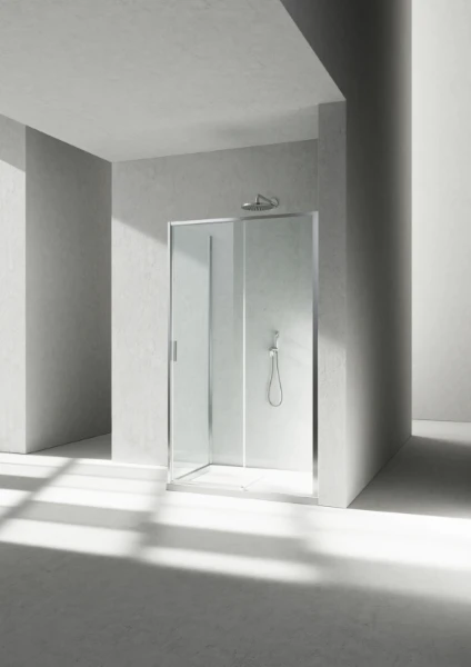 Vismara serie 7200 ZF paroi latérale (gauche) 2000 x 770-790 mm - verre 6 mm - transparant - profil silver brilliant