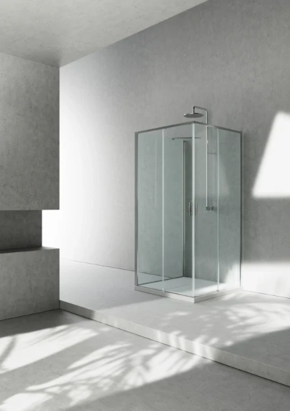 Vismara serie 7200 ZG paroi latérale (gauche) 2000 x 770-790 mm - verre 6 mm - transparant - profil silver brilliant