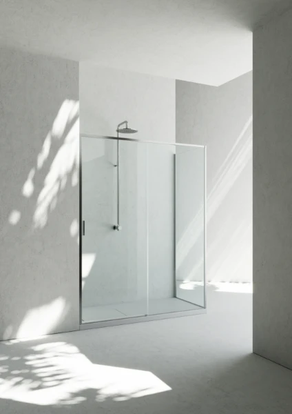 Vismara serie 7200 ZG paroi latérale (droite) 2000 x 770-790 mm - verre 6 mm - transparant - profil silver brilliant