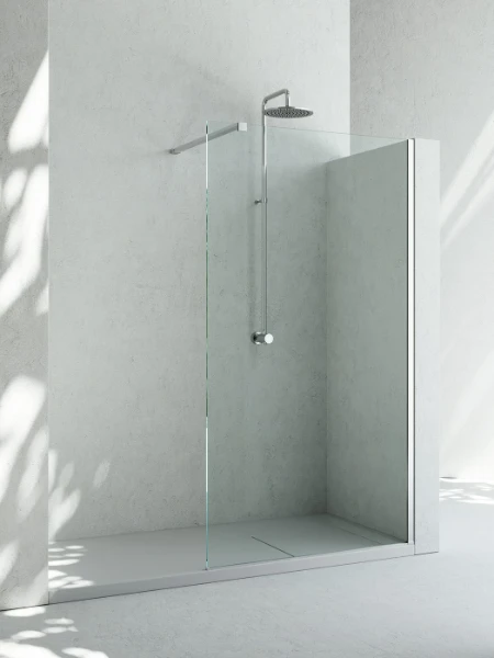 Vismara SK-IN SK paroi de douche (fixation mural droite) 2000 x 880-900 mm - verre 8 mm - transparant - profil silver brilliant