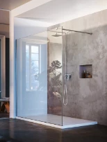 Vismara SK-IN SK paroi de douche (fixation mural gauche) 2000 x 1080-1100 mm - verre 8 mm - transparant - profil silver brilliant - 2 colli's
