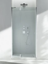Vismara Supersintesi XN porte pivotante avec paroi en ligne  2000 x 880-900 mm - verre 6+8 mm - transparant - profil silver brilliant