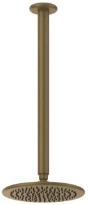 GESSI Goccia Pomme de douche anticalcaire avec bras au plafond orientable. Antique Laiton