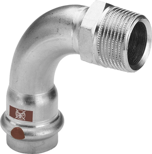Viega Temponox inox overgangsbocht 90° MF 28 x 4/4 M - niet geschikt voor drinkwater