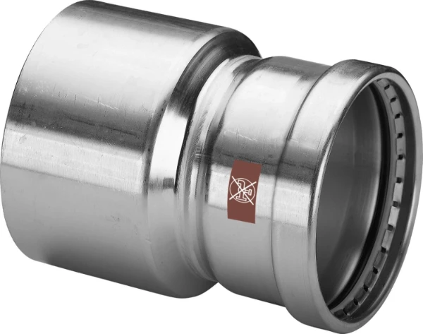 Viega Temponox XL inox verloop reductie MF 76,1 x 35 mm - niet geschikt voor drinkwater