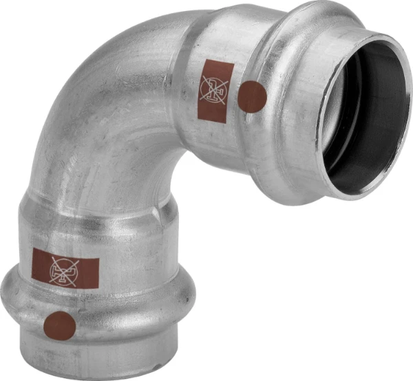 Viega Temponox inox bocht 90° FF 54 x 54 mm - niet geschikt voor drinkwater