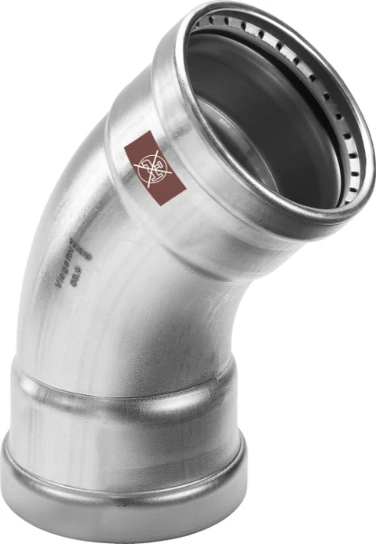 Viega Temponox XL inox bocht 45° FF 76,1 x 76,1 mm - niet geschikt voor drinkwater
