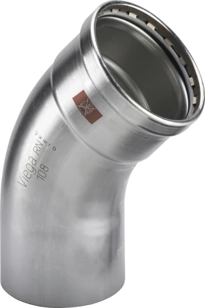 Viega Temponox XL inox inschuif bocht 45° MF 76,1 x 76,1 mm - niet geschikt voor drinkwater