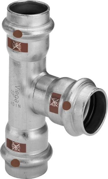 Viega Temponox inox T-stuk 90° FFF 28 x 28 x 28 mm - niet geschikt voor drinkwater