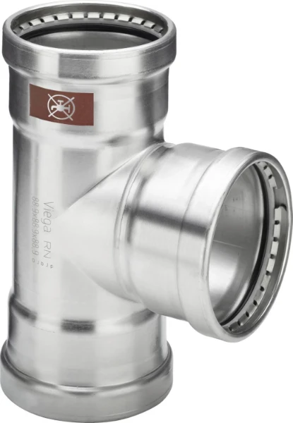 Viega Temponox XL inox T-stuk 90° FFF 76,1 x 76,1 x 76,1 mm - niet geschikt voor drinkwater