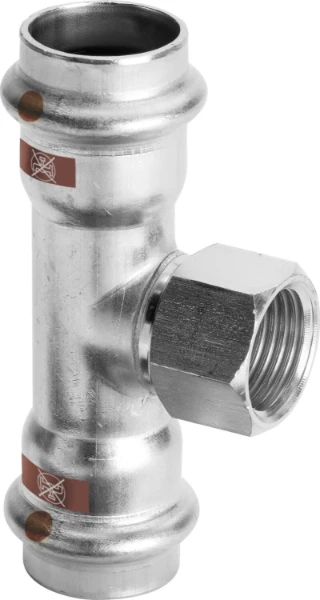 Viega Temponox verloop T-stuk met binnendraad 90° FFF 28 x 1/2 F x 28 mm - niet geschikt voor drinkwater