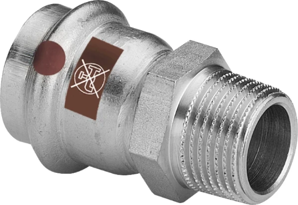 Viega Temponox inox puntstuk MF 28 x 5/4 M - niet geschikt voor drinkwater