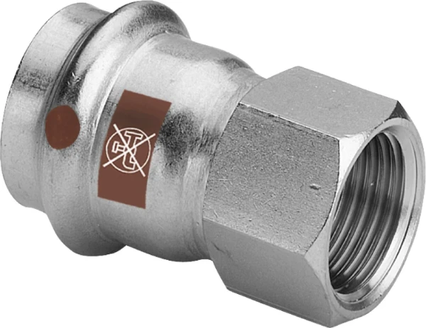 Viega Temponox inox puntstuk FF 42 x 6/4 F - niet geschikt voor drinkwater